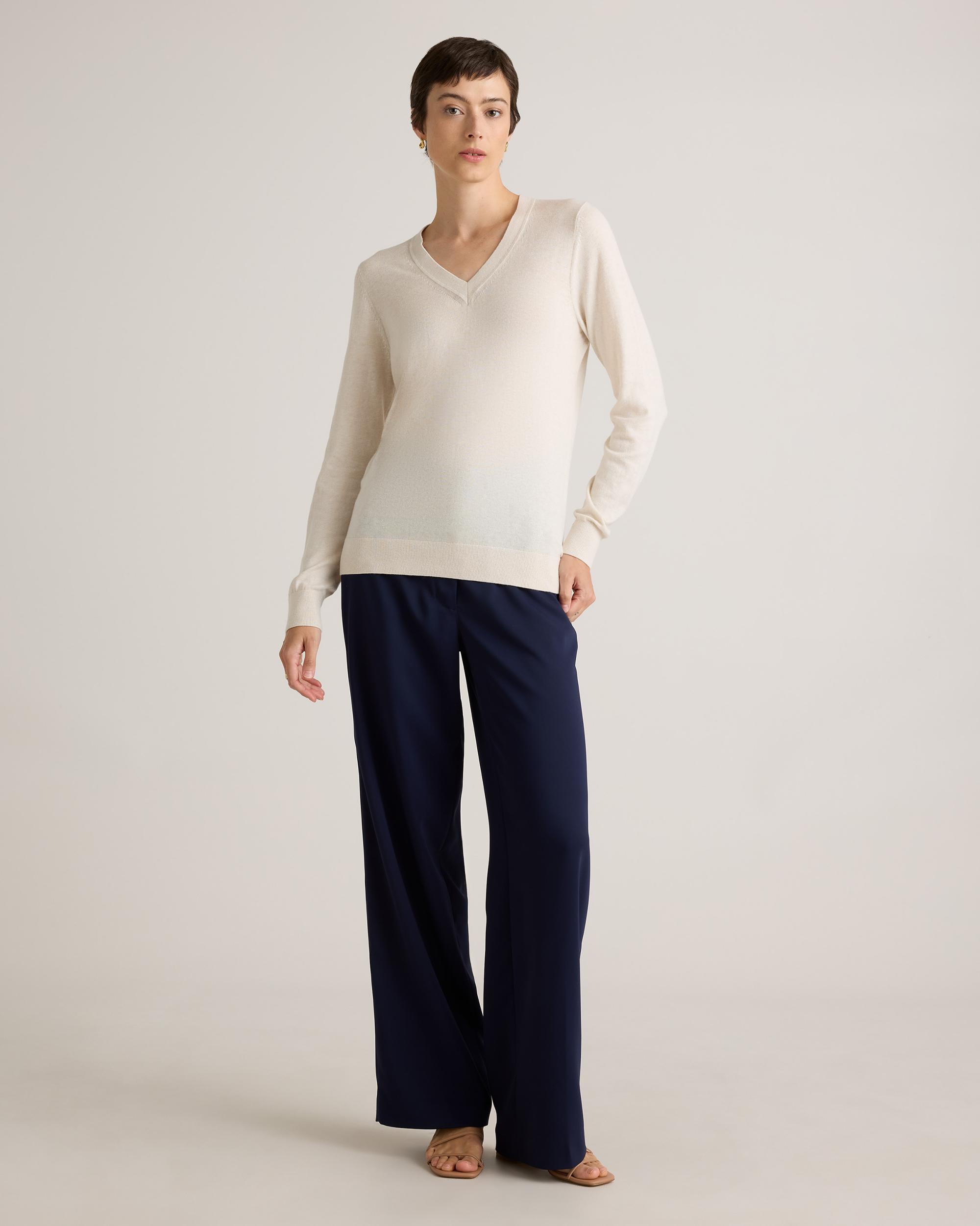 Quince | Women's Lightweight Cotton Cashmere V-Neck Sweater Organic Cotton Product Image