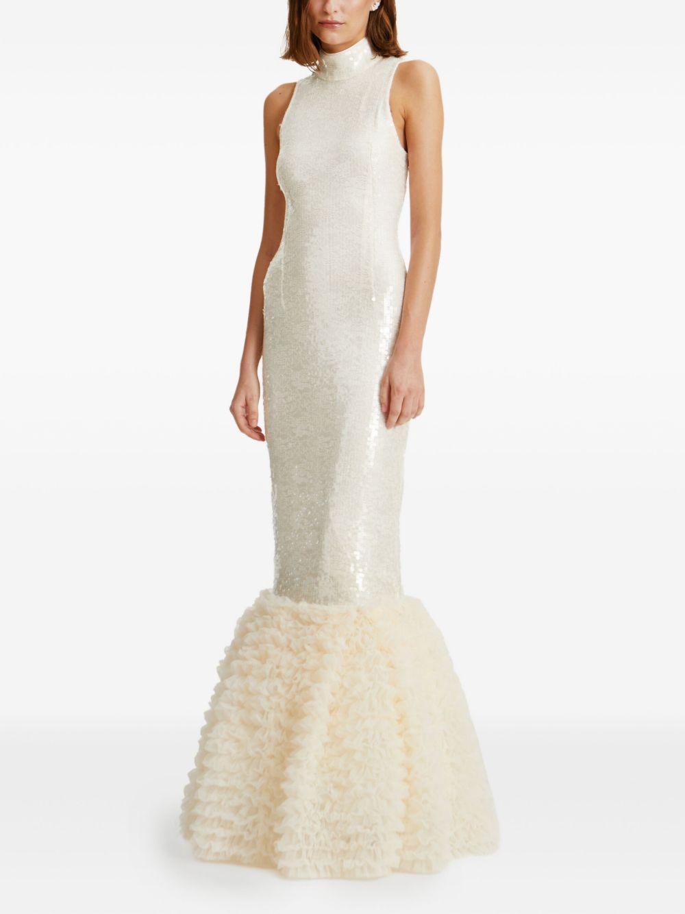 sequin-embellished ruffled gown Product Image