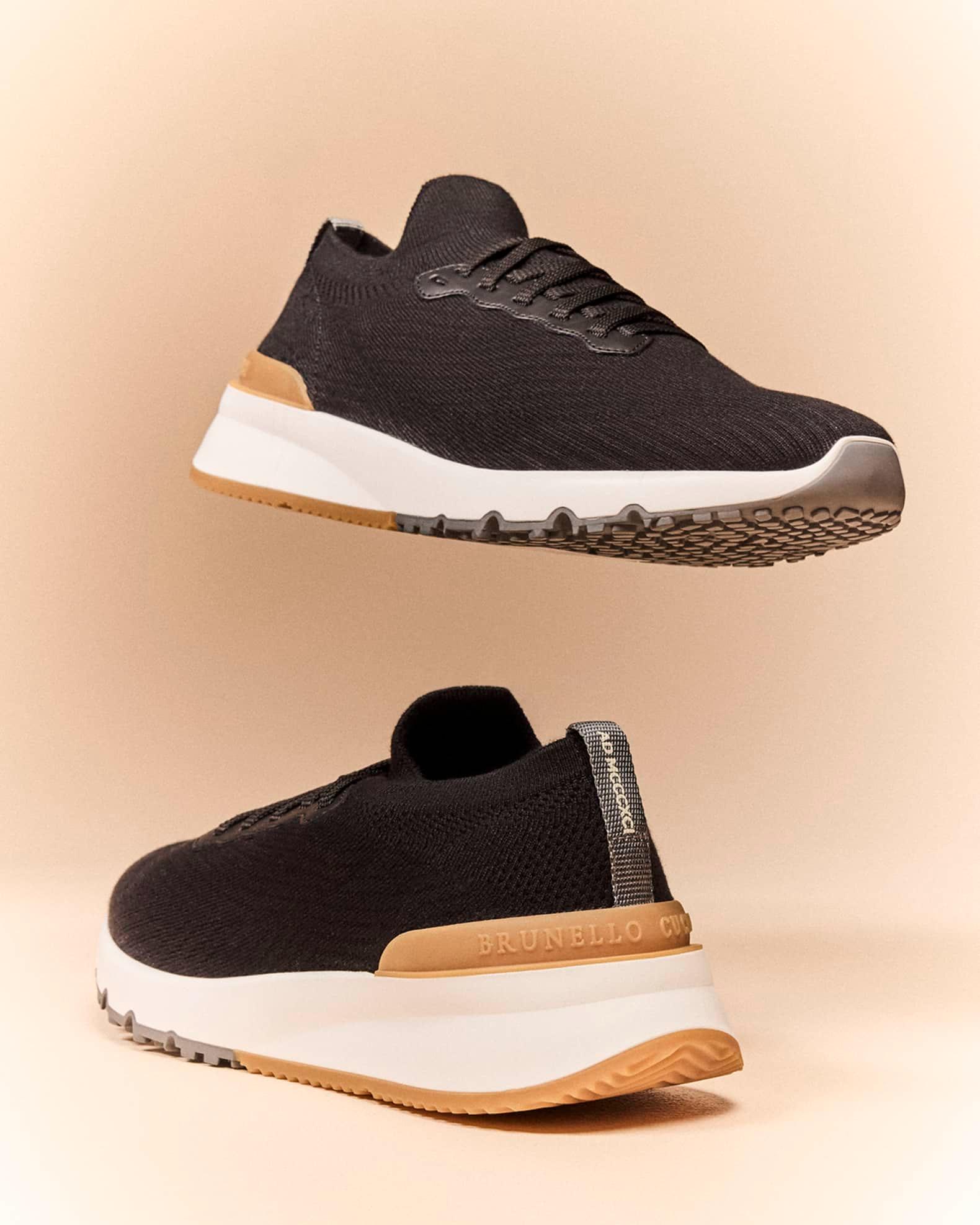 Men's Grained Calfskin Low-Top Sneakers Product Image