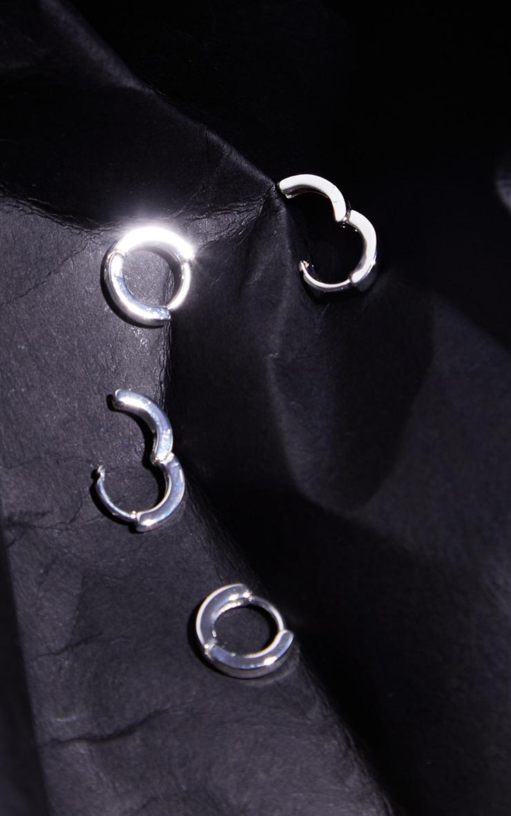 Real Silver Plated Dainty Huggie 2 Pack Hoop Earrings Product Image