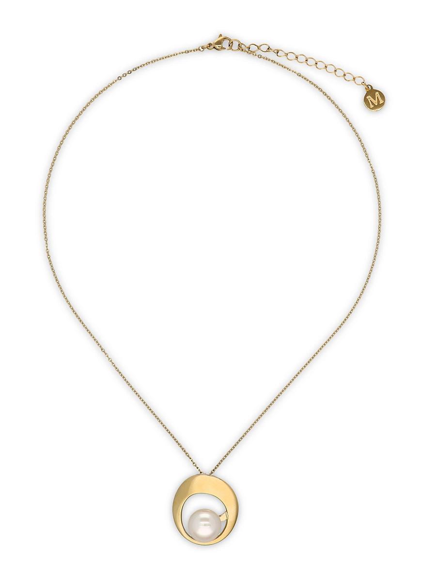 Womens Petra 18K-Gold-Plated & Mother-Of-Pearl Pendant Necklace Product Image