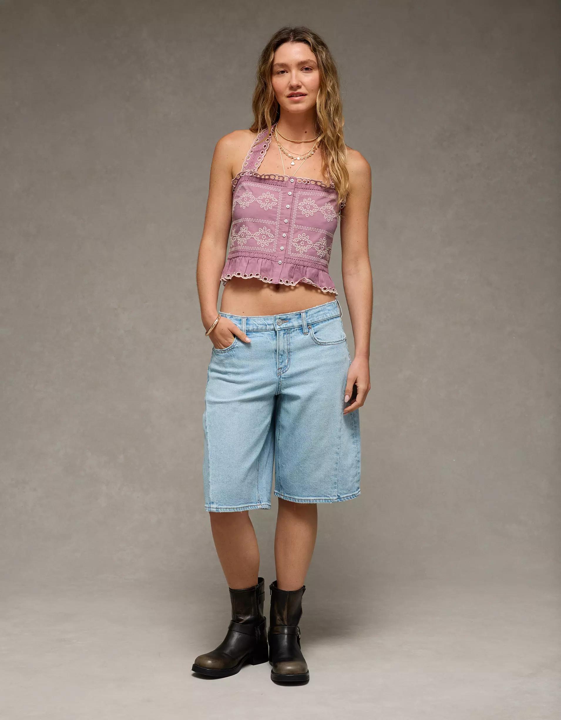 AE Eyelet Crop Top Product Image