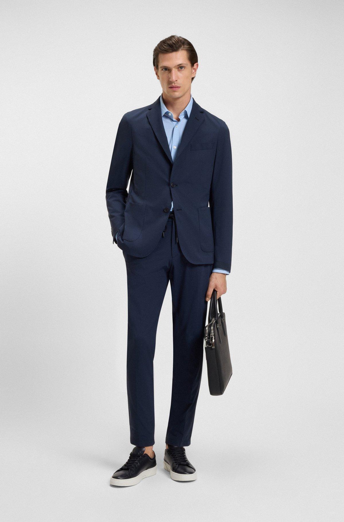 Slim-fit shirt in printed performance-stretch jersey Product Image