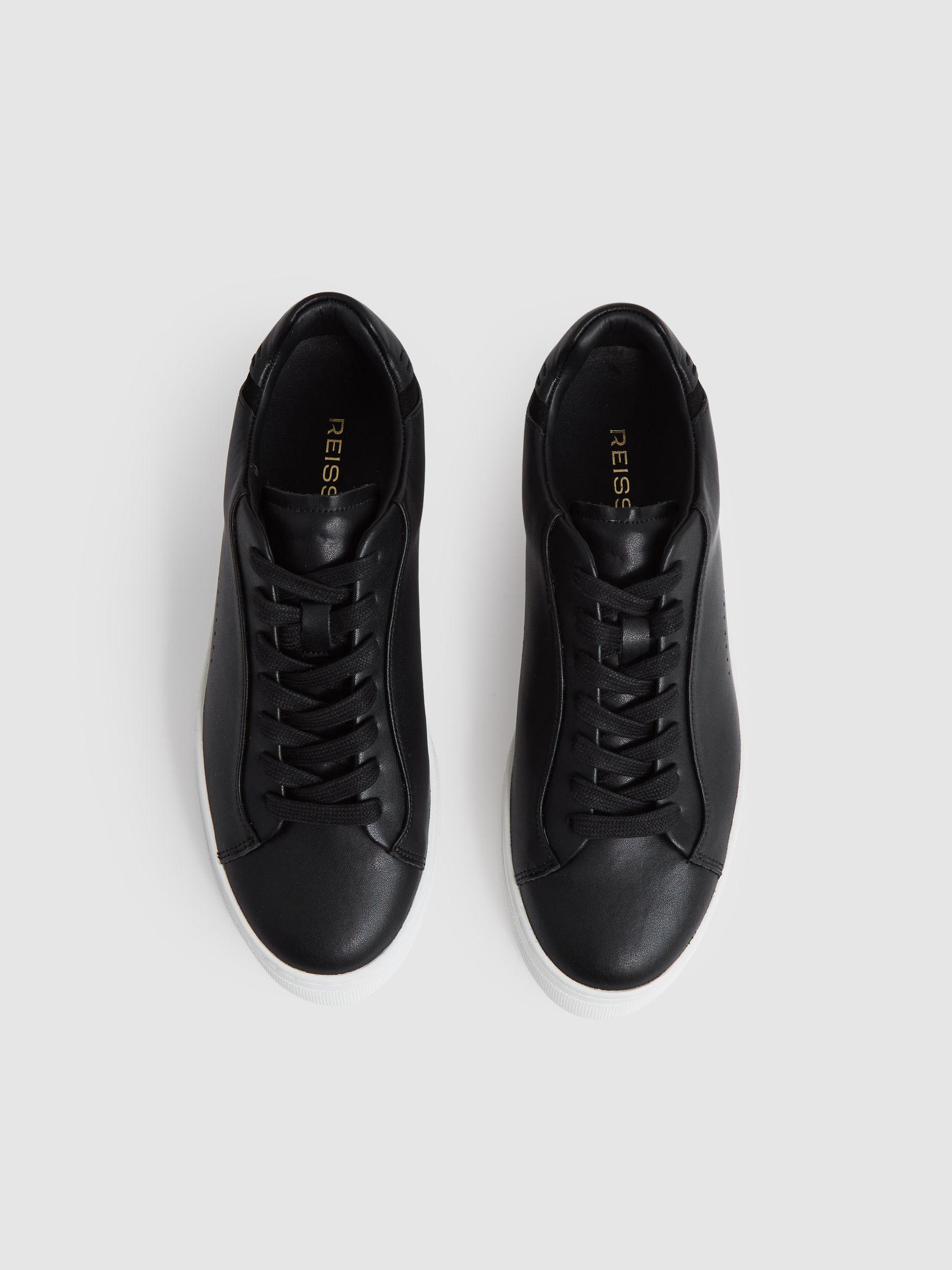 Leather Low-Top Trainers in Black Product Image