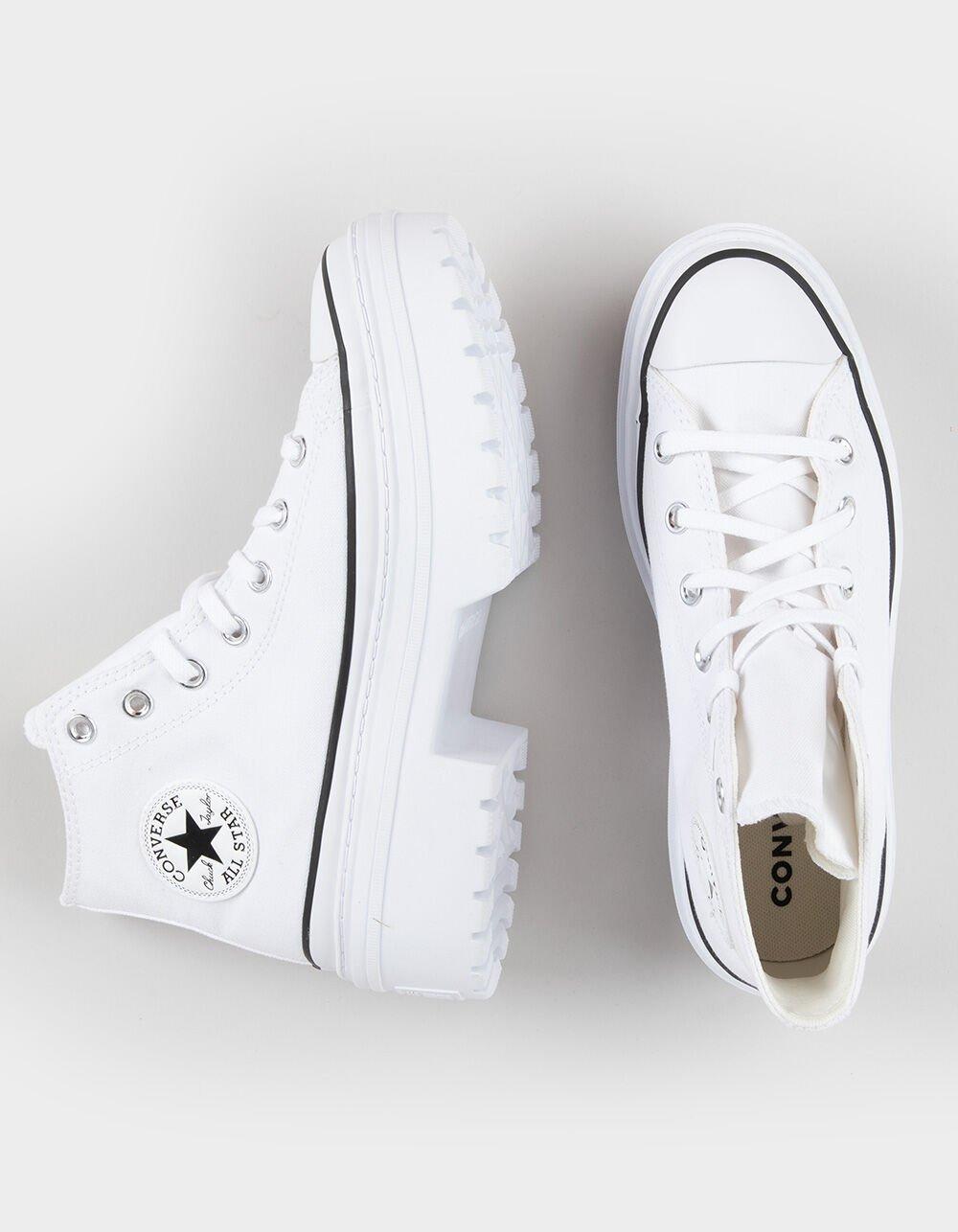 CONVERSE Chuck Taylor All Star Lugged Heel Womens High Top Platform Shoes - WHITE Product Image