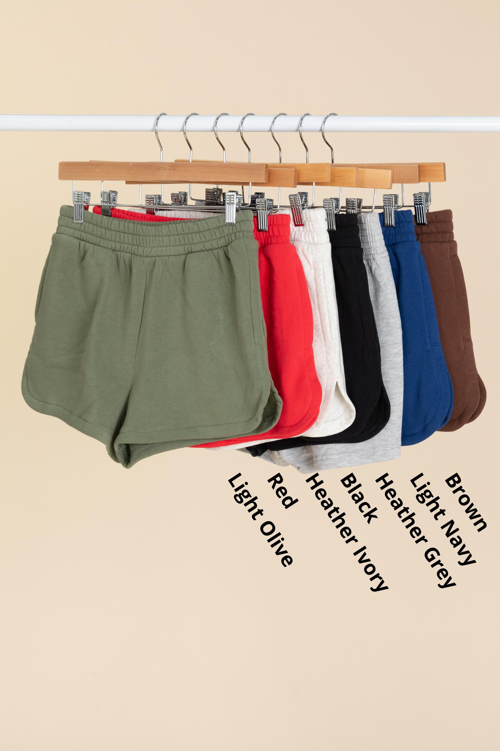 Fleece Elastic Waistband Dolphin Shorts Product Image