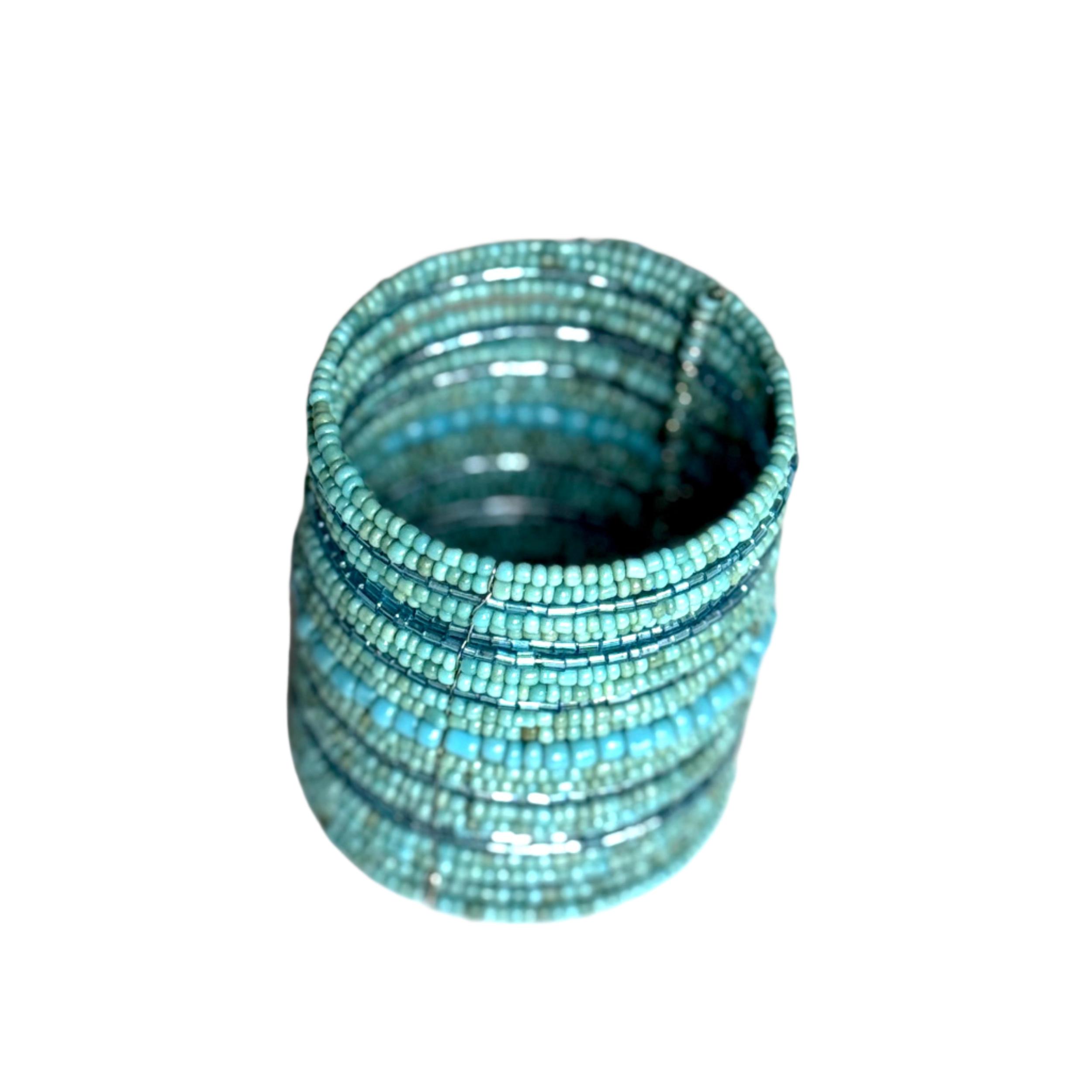 Simple Beaded Cuff: Turquoise Product Image
