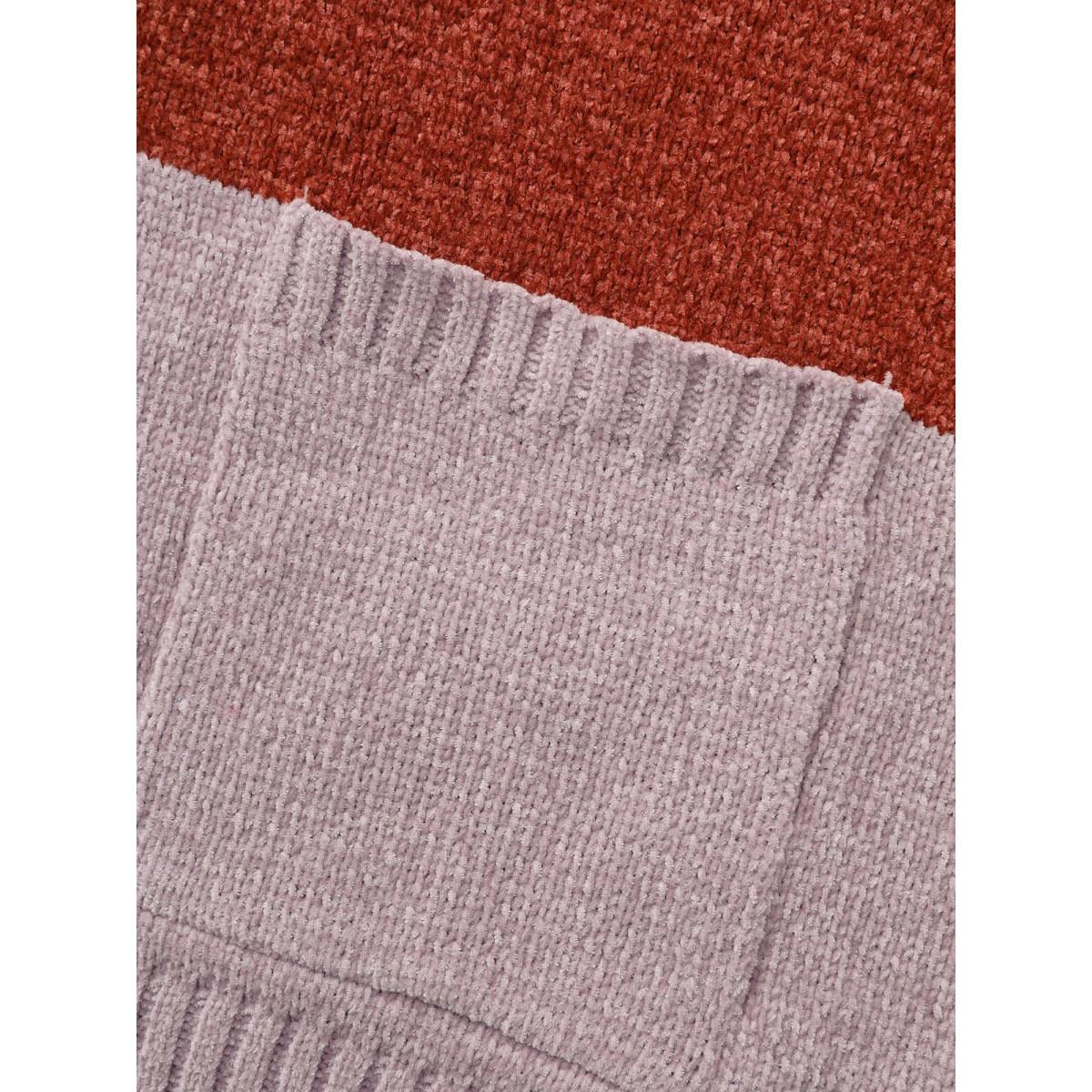 Plus Size Colorblock Contrast Patch Pocket Cardigan Yellowishbrown Women Leisure Loose Long Sleeve Casual Cardigans BloomChic 12/L Product Image