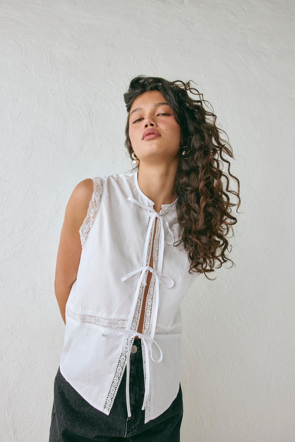 Amber Smock Top White Product Image