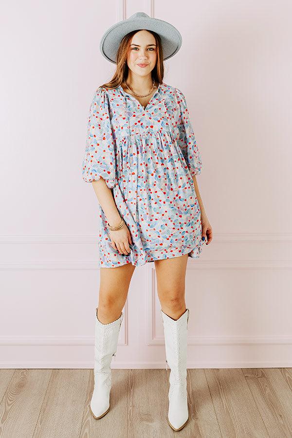 Tea Garden Babydoll Dress in Sky Blue Product Image