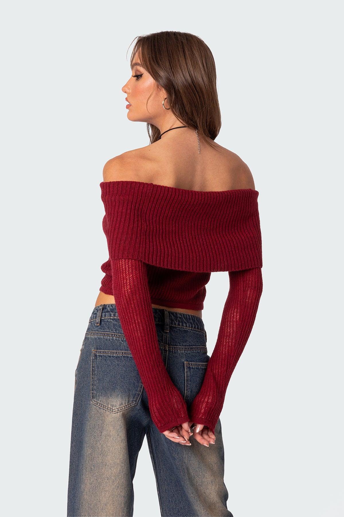 Lili fold over knit top Product Image