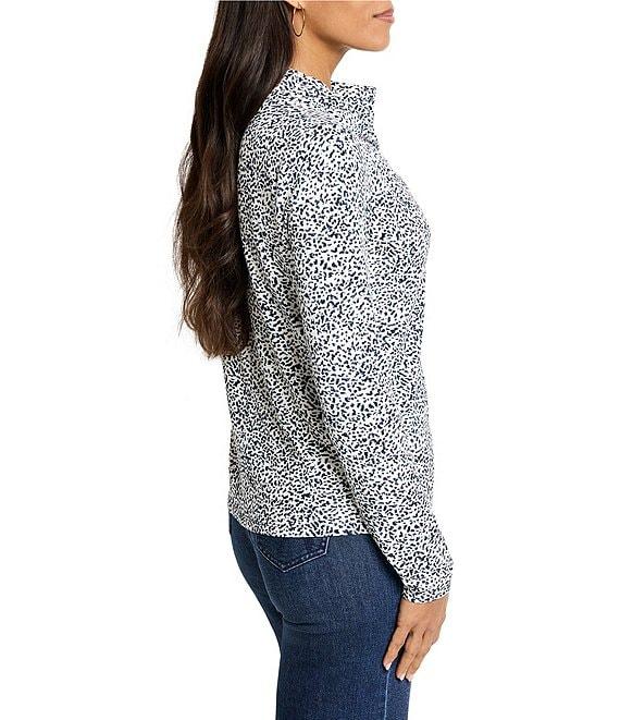 NIC + ZOE Animal Instinct Drape Neck Long Sleeve Top Product Image