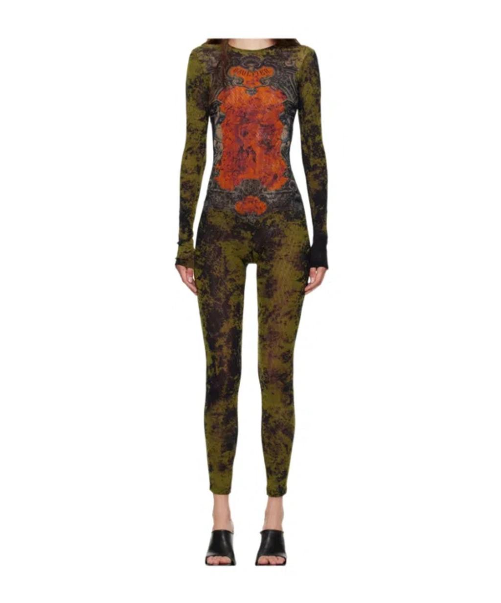 JEAN PAUL GAULTIER Graphic Print Full-length Dress With Long Sleeves In Black Product Image