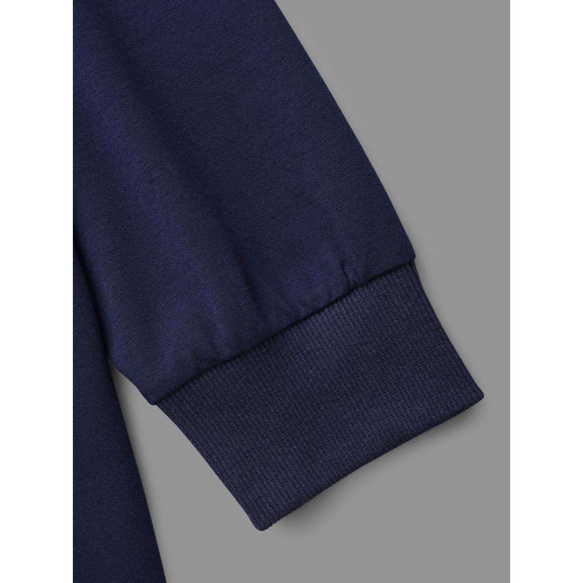 Plus Size Be Kind Towel Embroidered Sweatshirt Women Indigo Casual Embroidered Round Neck Everyday Sweatshirts BloomChic 10/M Product Image