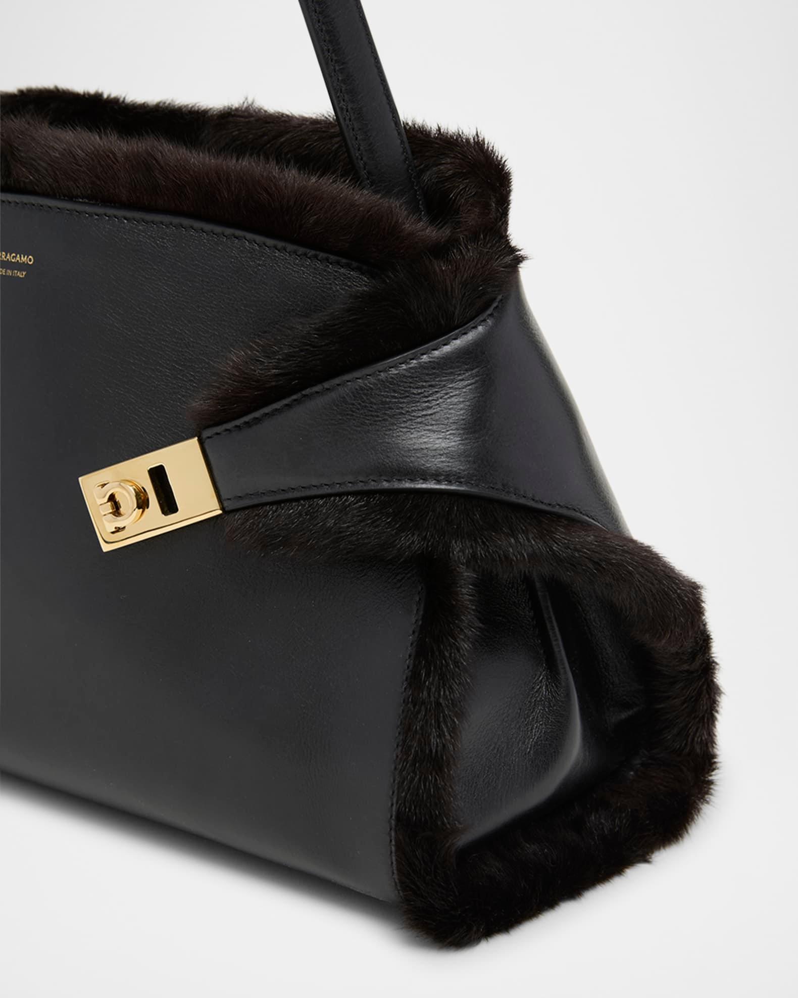 Hug Leather & Shearling Shoulder Bag Product Image