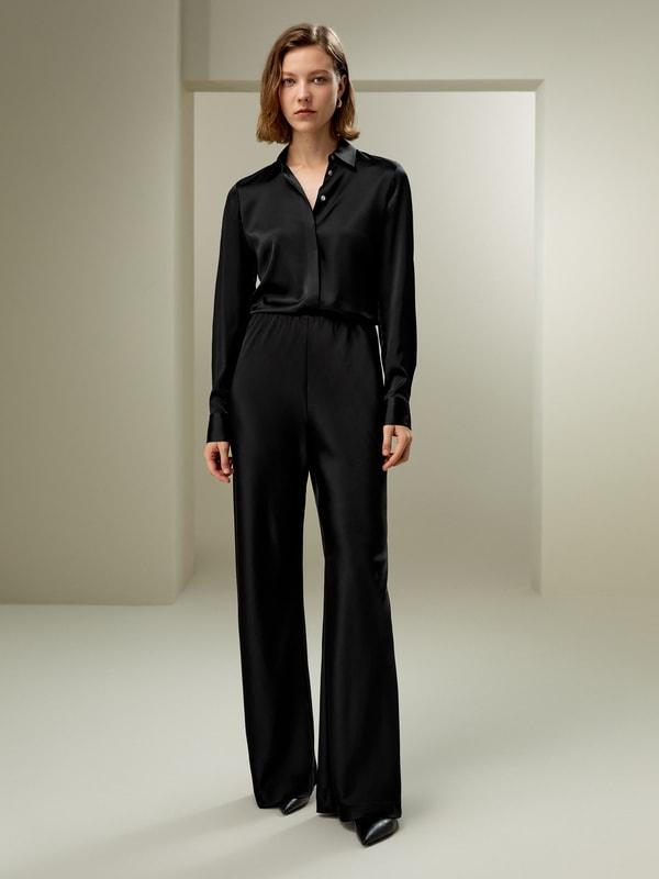 LILYSILK Silk Pants Women - Lily White 100 Silk - Classic Relaxed Fit Pants Petite 8 Product Image