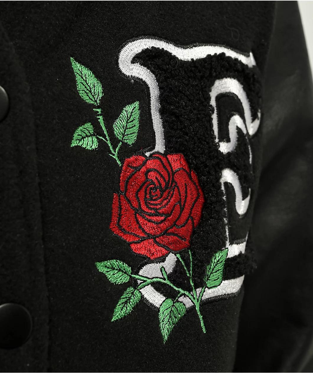 Empyre Aiden Rose Black & White Hooded Bomber Jacket Product Image
