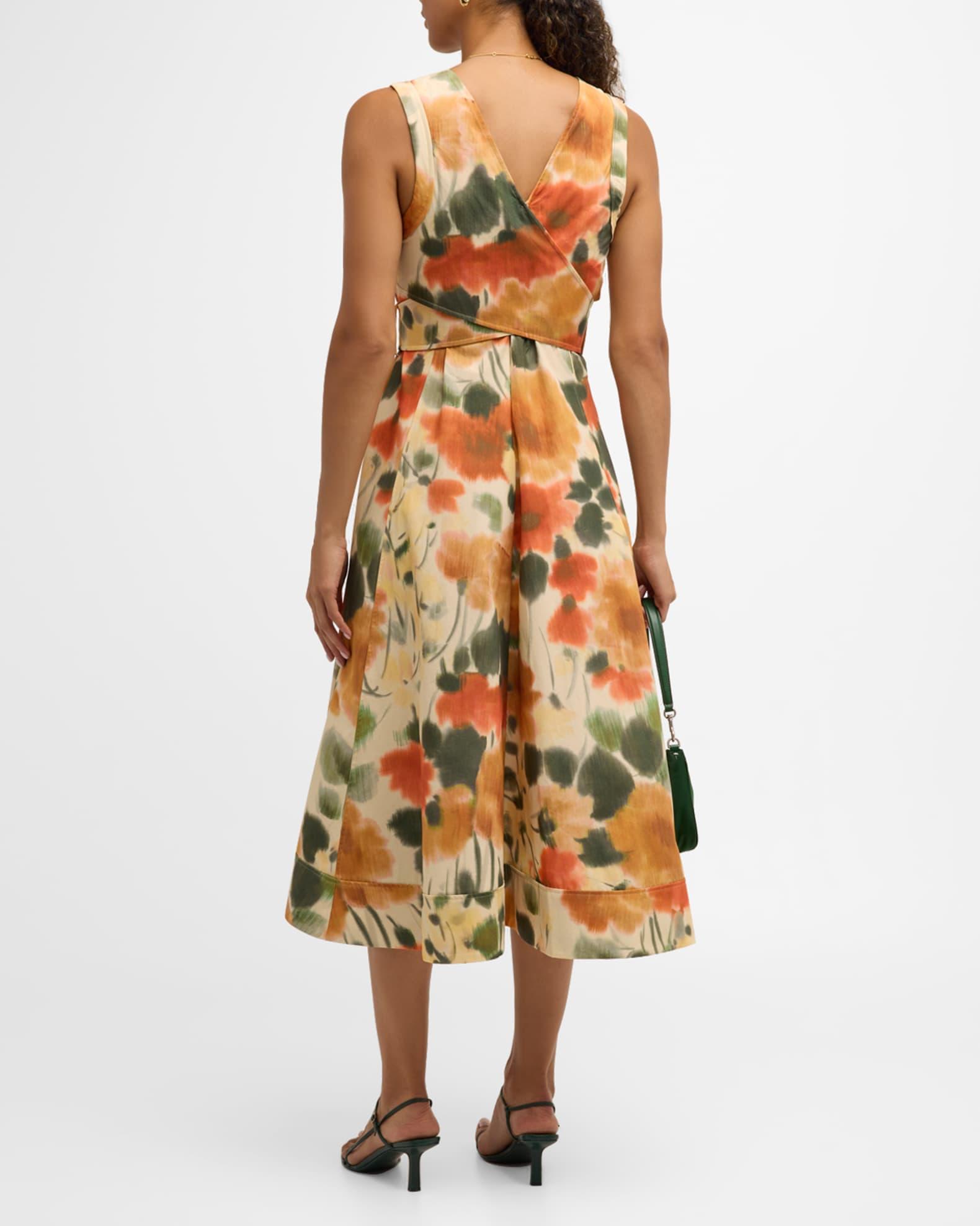 Blurred Marigold Belted Midi Dress Product Image