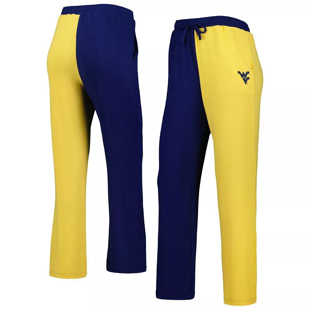 Women's ZooZatz Navy/Gold West Virginia Mountaineers Colorblock Cozy Tri-Blend Lounge Pants, Size: Small, Blue Product Image