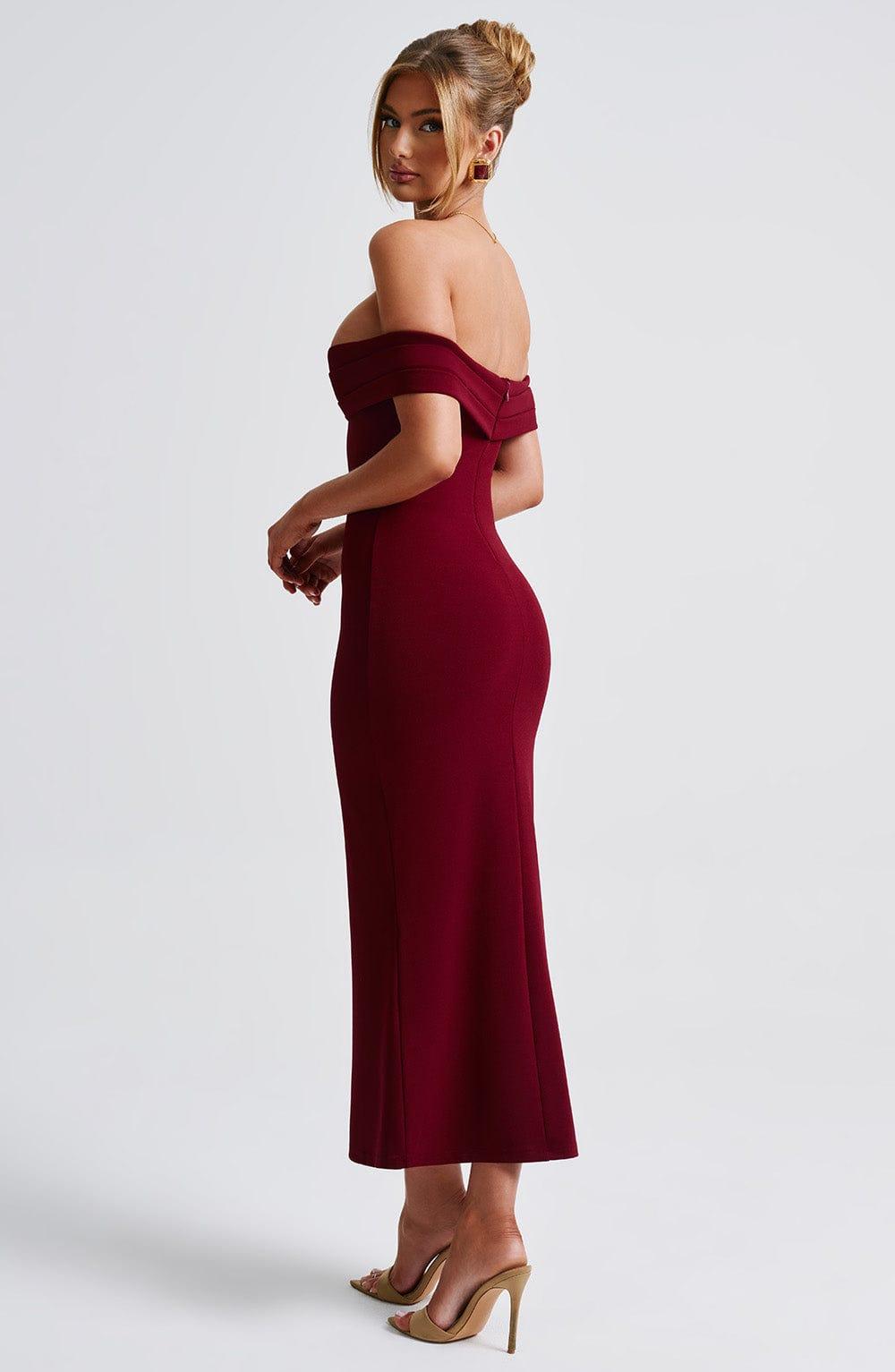 Bex Midi Dress - Burgundy Product Image