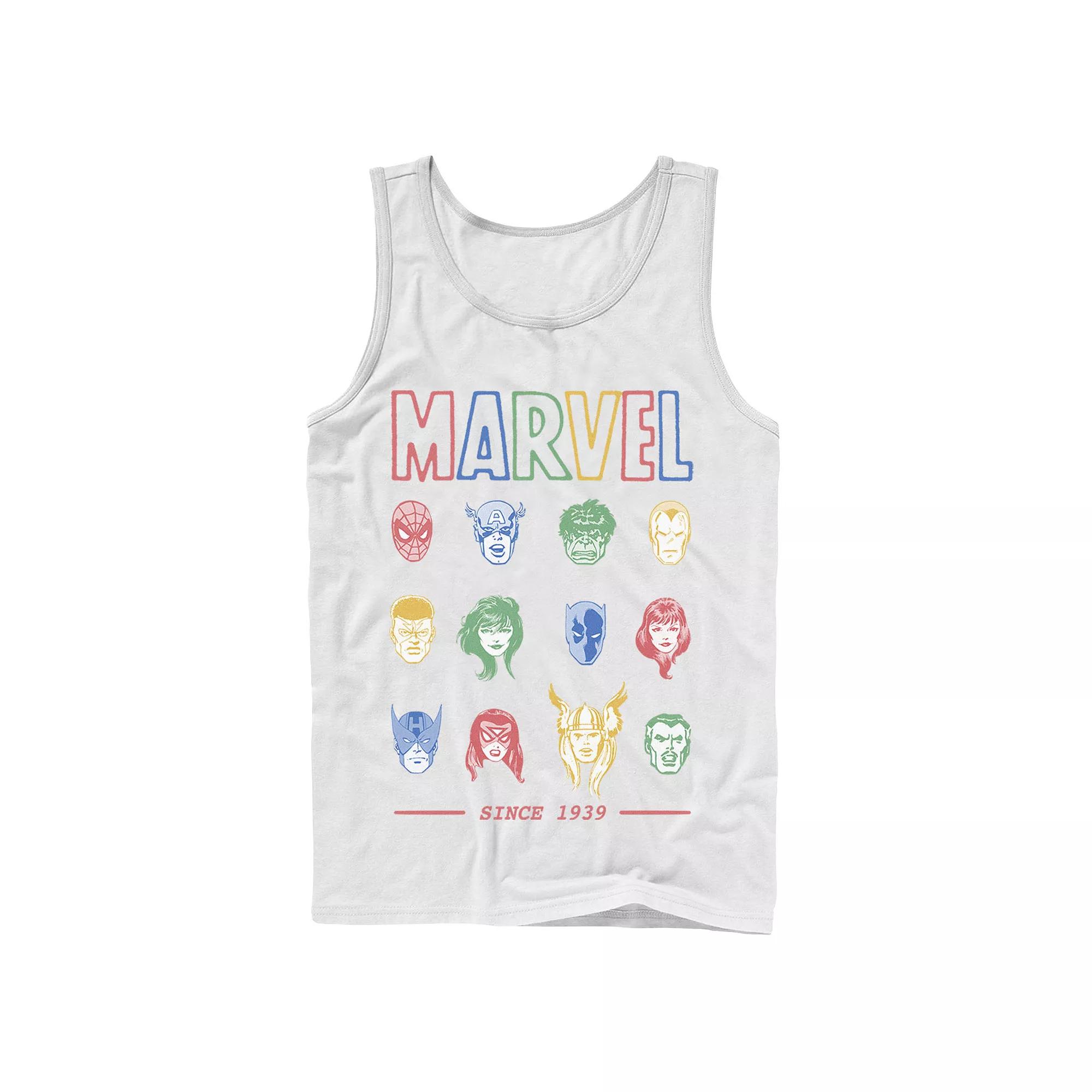 Men's Marvel Classic Colorful Comic Hero Collage Since 1939 Tank Top, Boy's,  Product Image