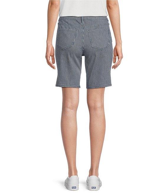 NYDJ Ella Malaga Stripe Side Slit Hem Shorts Product Image