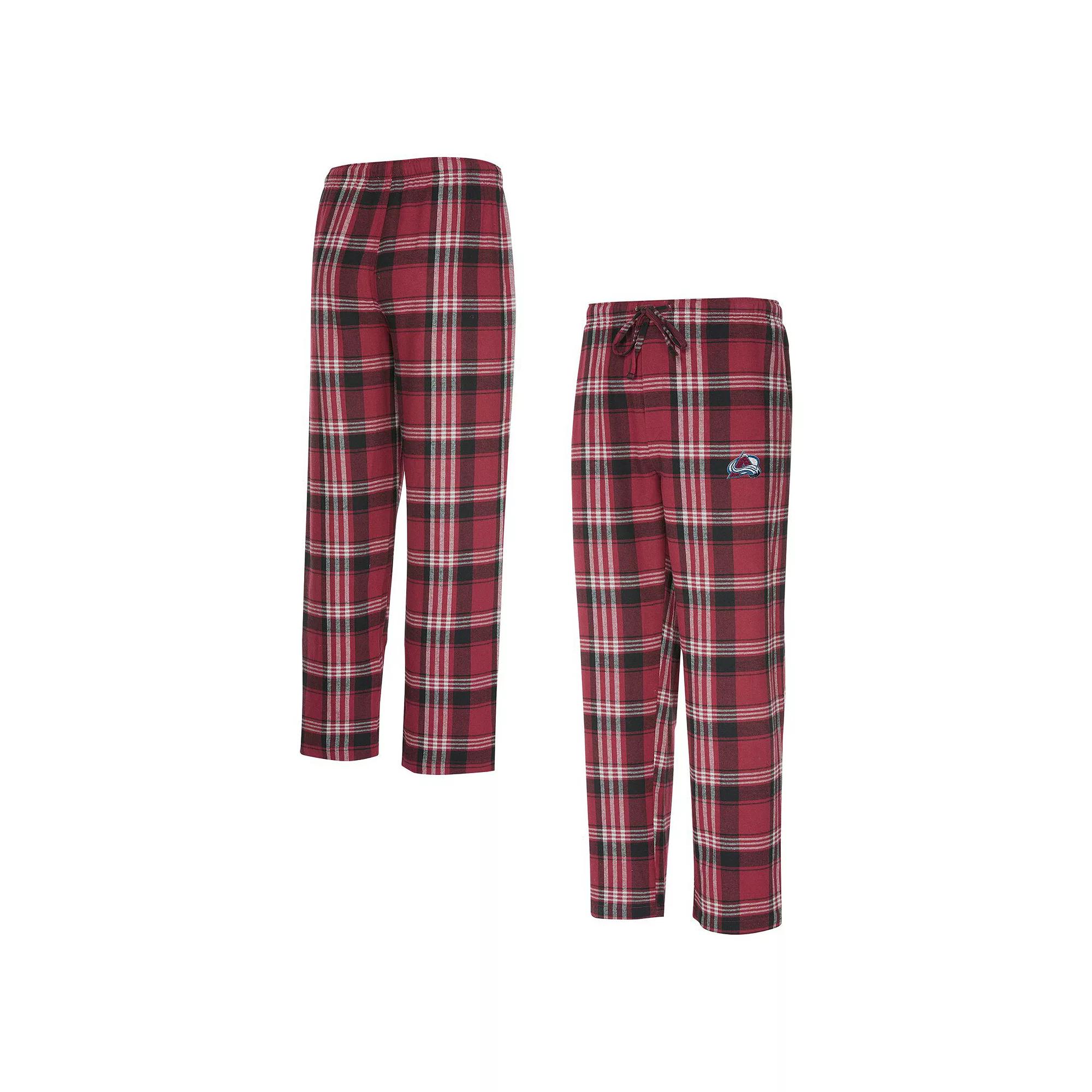 Men's Concepts Sport Burgundy/Black Colorado Avalanche Region Flannel Sleep Pants, Size: Small, Med Re Product Image