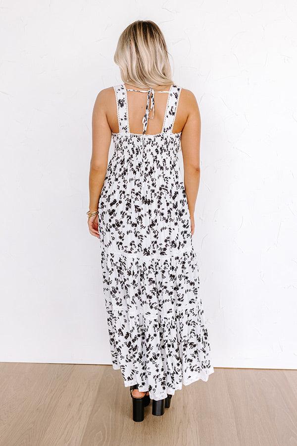 Southern Charm Floral Maxi Dress in White Product Image