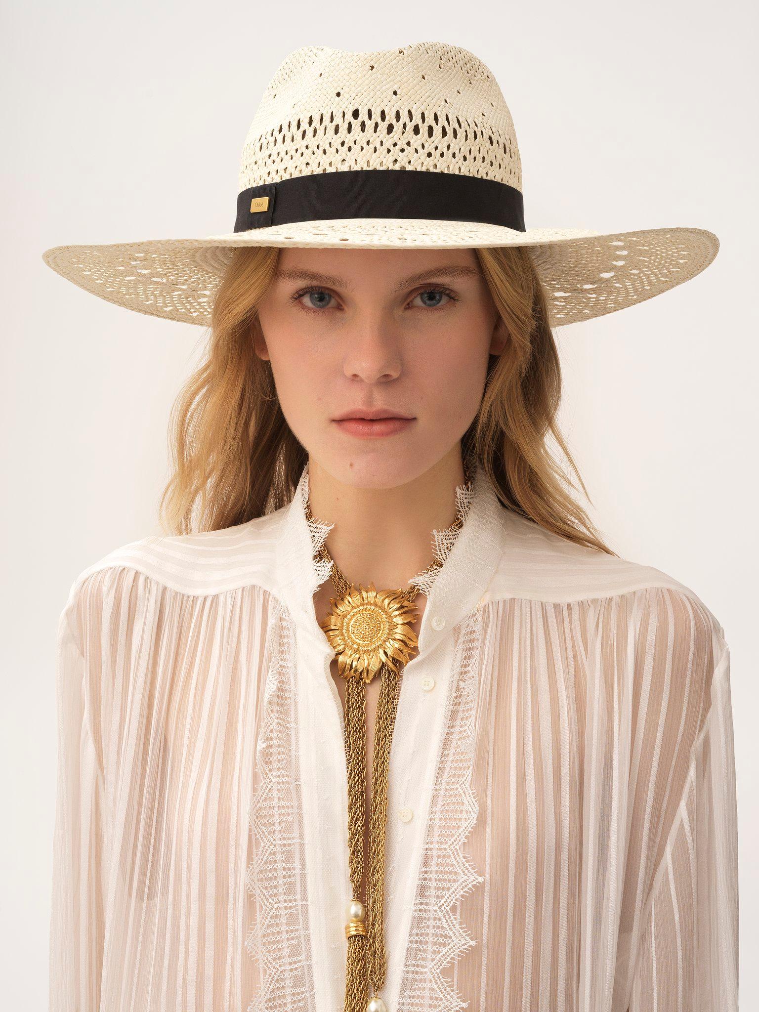 The Chloé Panama hat in palm straw Product Image