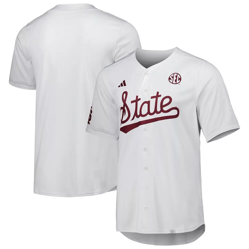 Men's adidas White Mississippi State Bulldogs Team Baseball Jersey,  Product Image