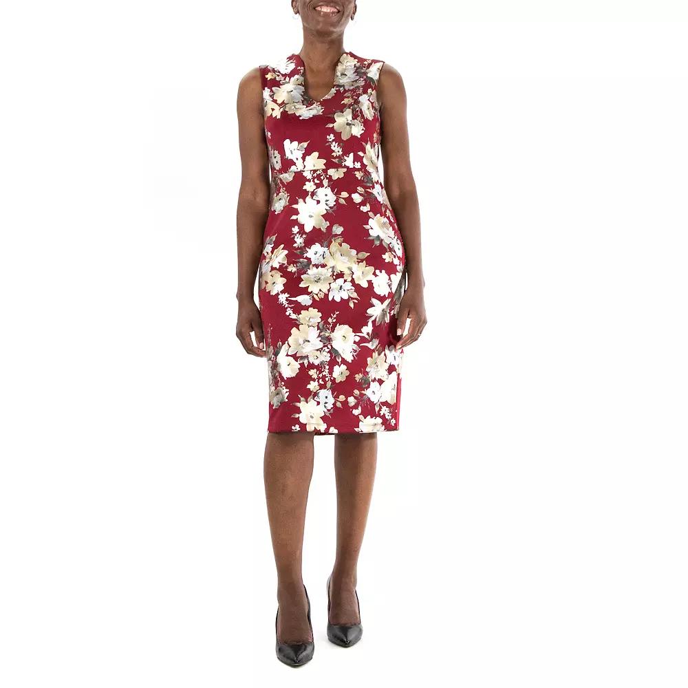 Women's Nina Leonard U-Neck Midi Dress,  Product Image