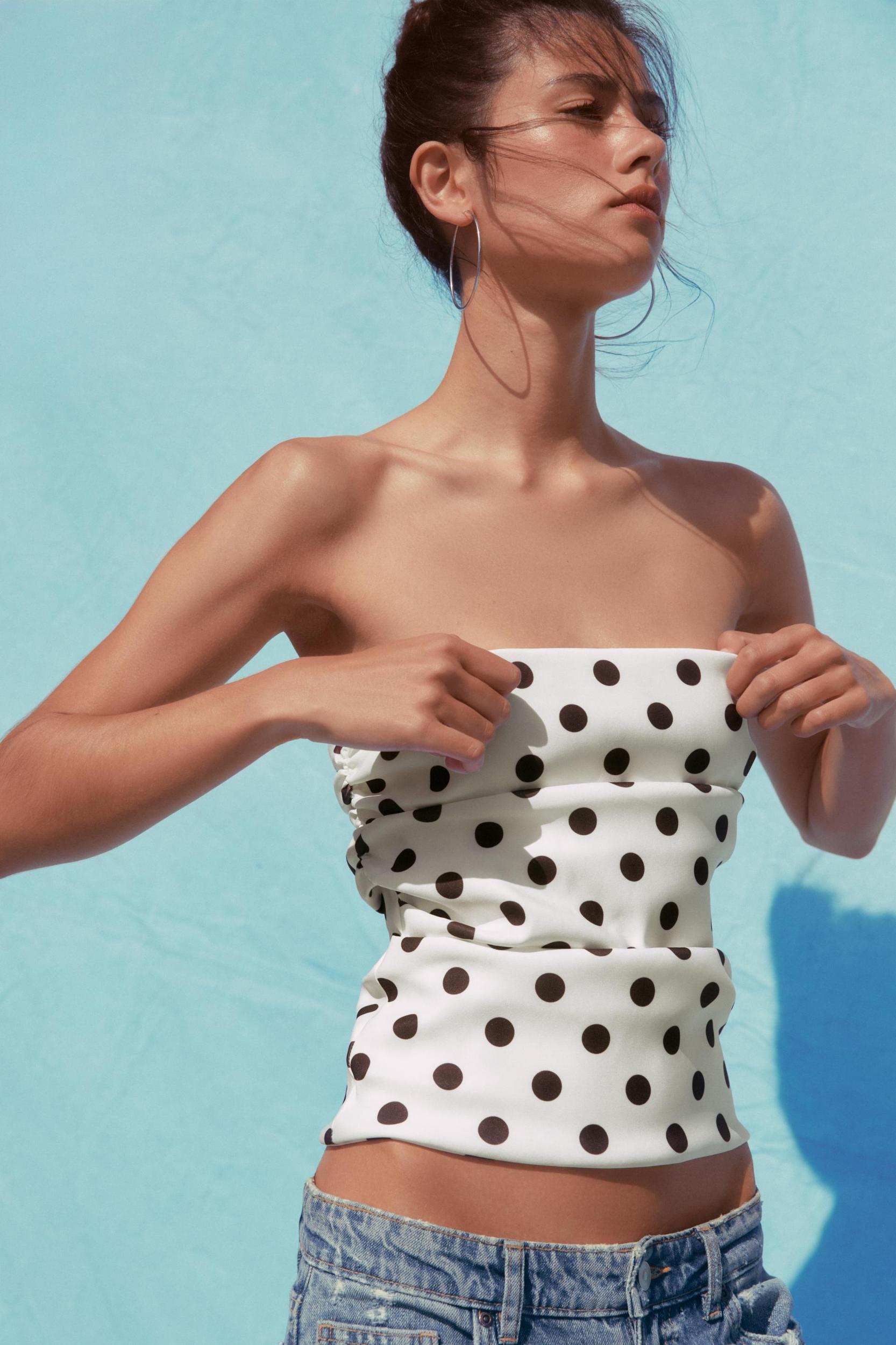 POLKA DOT BANDEAU TOP Product Image