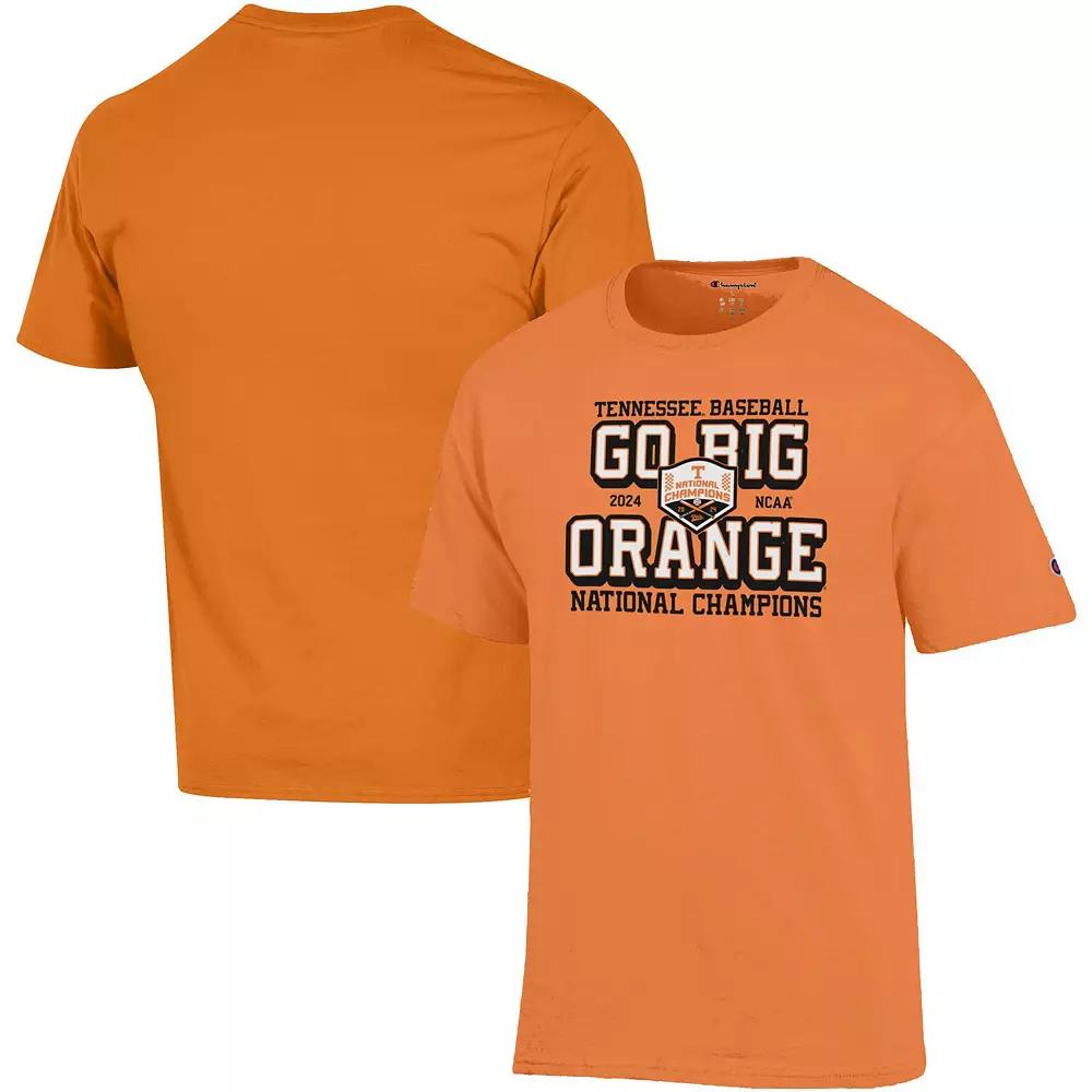 Men's Champion Tennessee Orange Tennessee Volunteers 2024 NCAA Men's Baseball College World Series Champions Go Big Orange T-Shirt, Size: Small Product Image