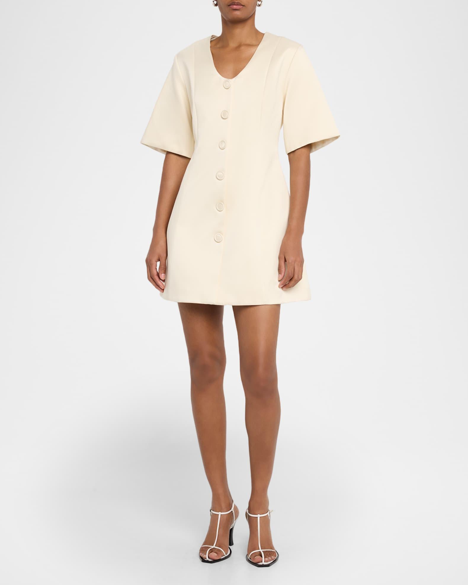Josephine Button-Front Mini Dress Product Image