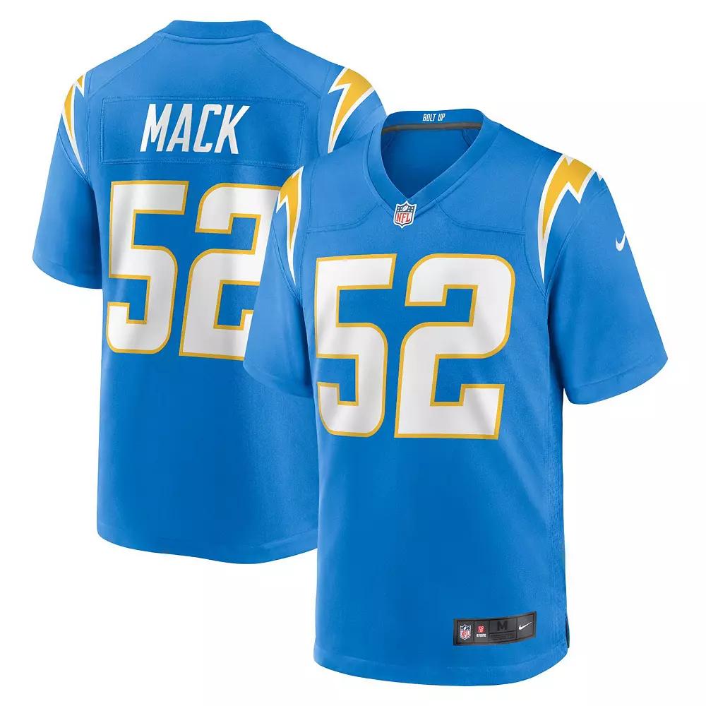Men's Nike Khalil Mack Powder Blue Los Angeles Chargers Game Jersey,  Product Image
