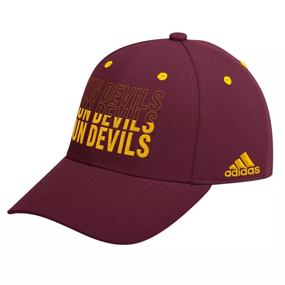 Men's adidas Maroon Arizona State Sun Devils Seasonal Half Font Adjustable Hat, Red Product Image
