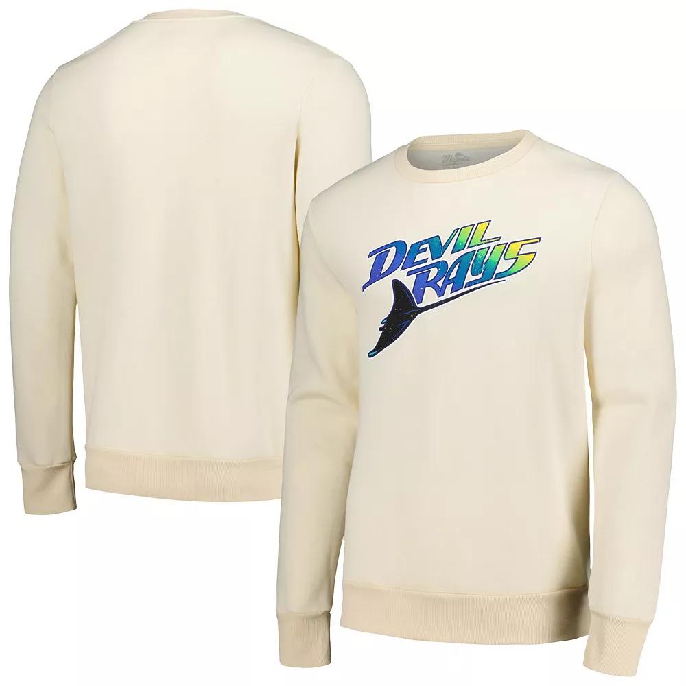 Men's Majestic Threads Oatmeal Tampa Bay Rays Fleece Pullover Sweatshirt, Size: Small, Team Product Image