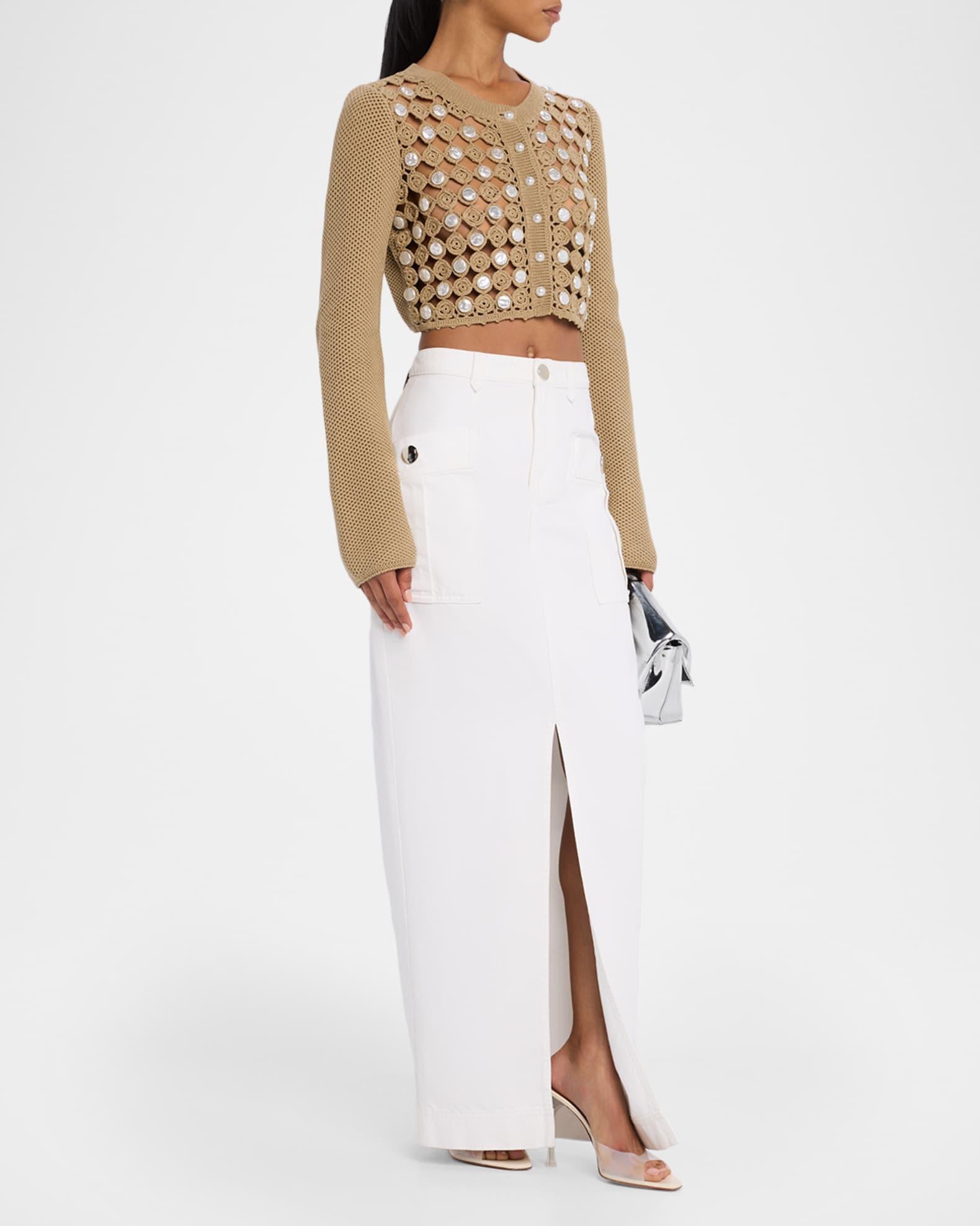 Noah Open-Knit Cropped Cardigan Product Image