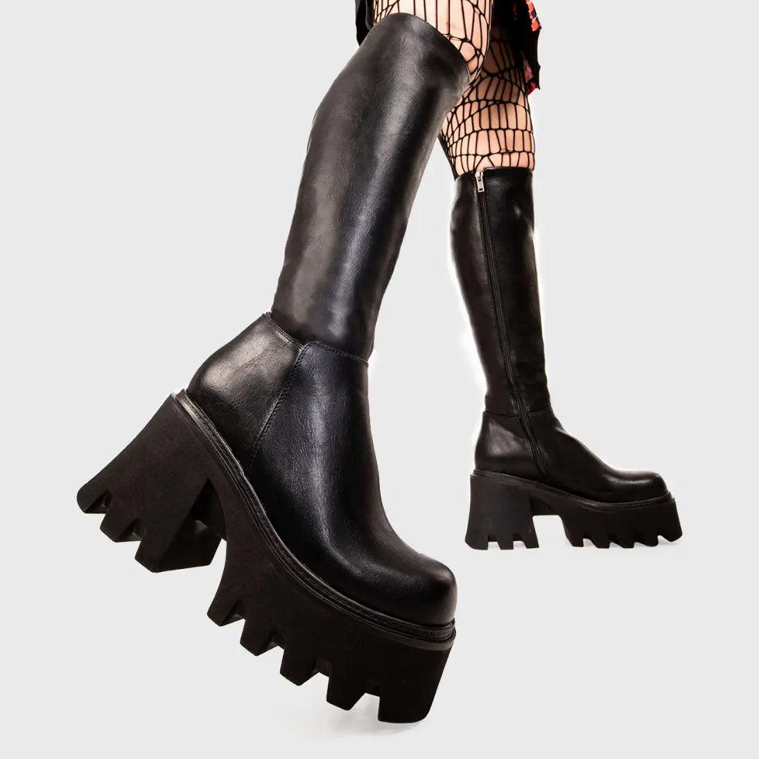 Ready Chunky Platform Knee High Boots Product Image