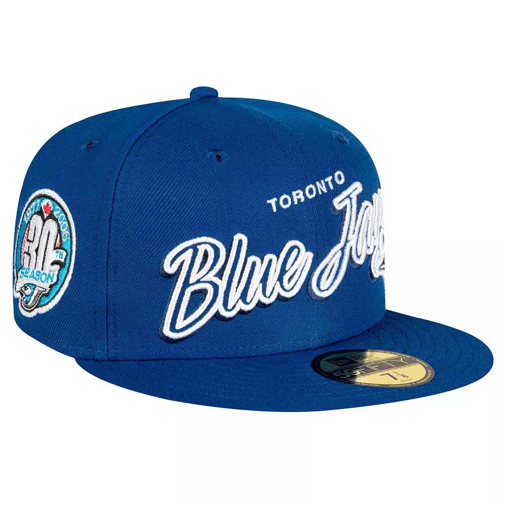 Men's New Era Royal Toronto Blue Jays Script Sided 59FIFTY Fitted Hat, Size: 7 1/4, Jay Blue Product Image