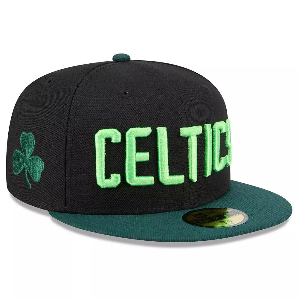 Men's New Era  Black Boston Celtics 2024/25 City Edition 59FIFTY Fitted Hat, Size: 7 3/8 Product Image