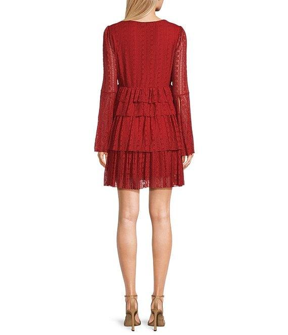 C&V Chelsea & Violet Flare Sleeve Textured Dress Product Image