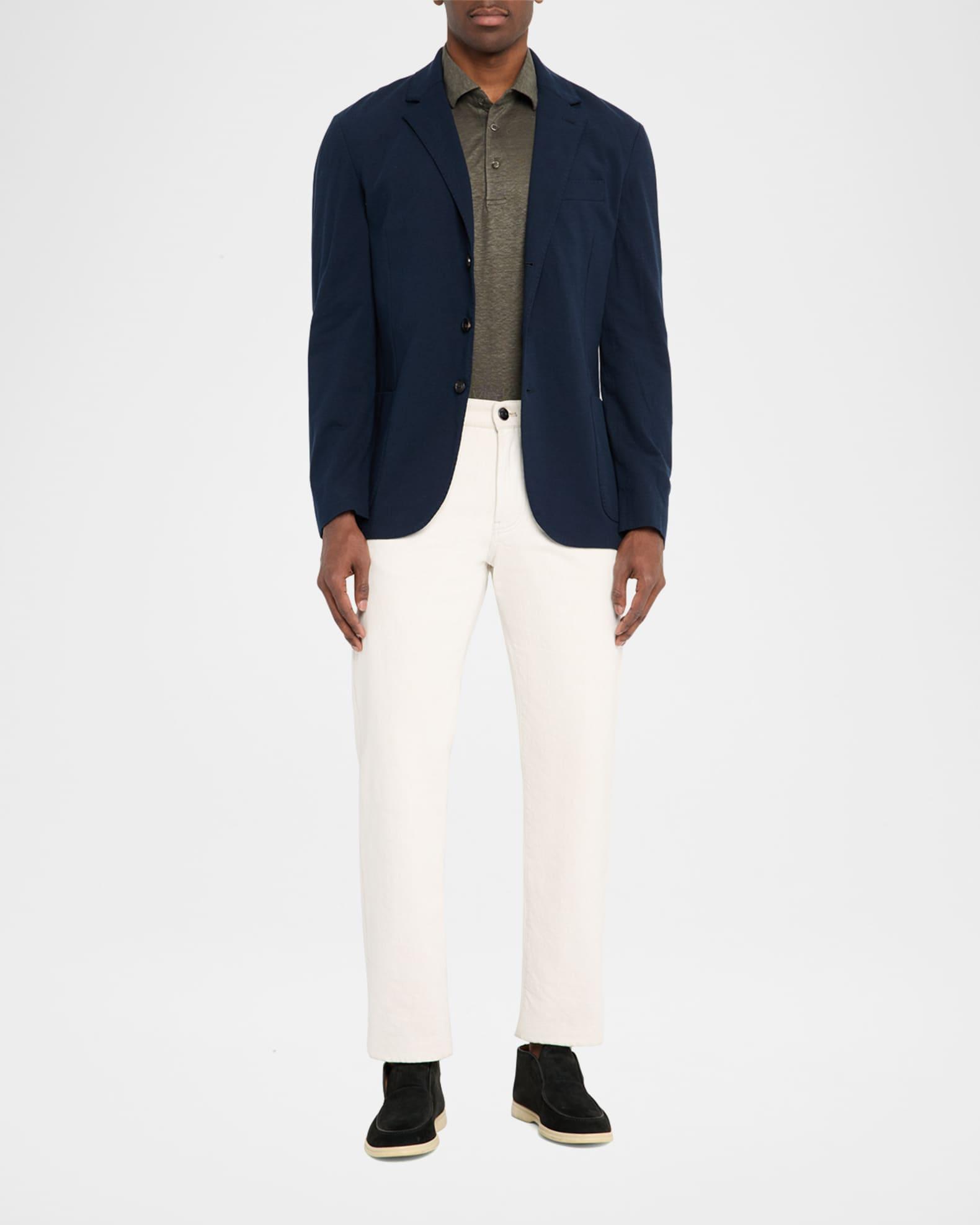 Men's Pique Single-Breasted Sweater Jacket Product Image