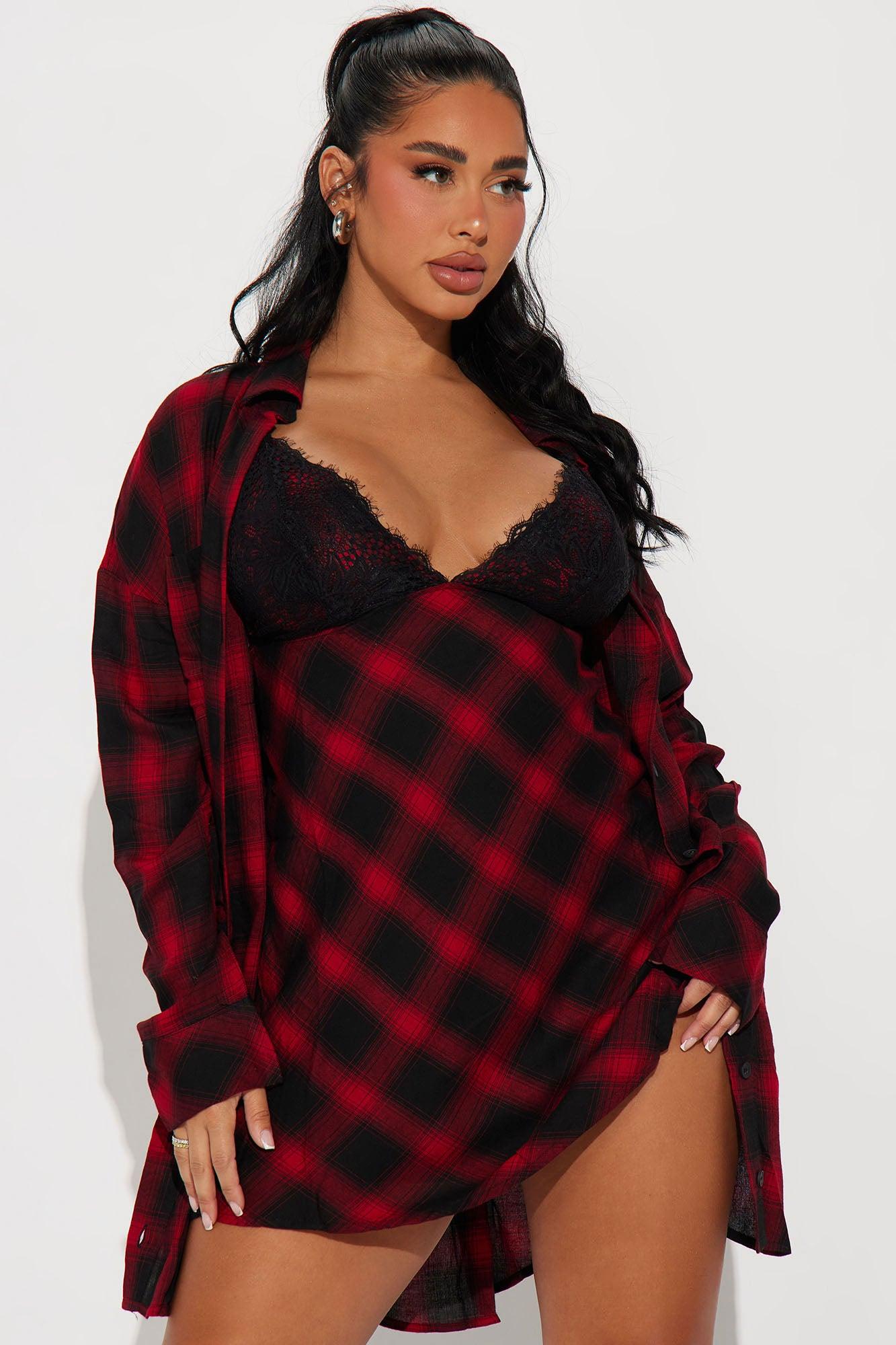 Louella Mini Dress Set - Black/Red Product Image