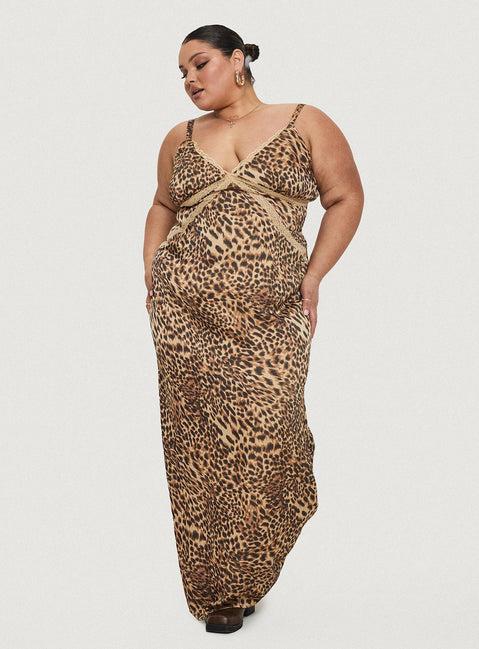 Sanctuary Maxi Dress Leopard Curve Product Image