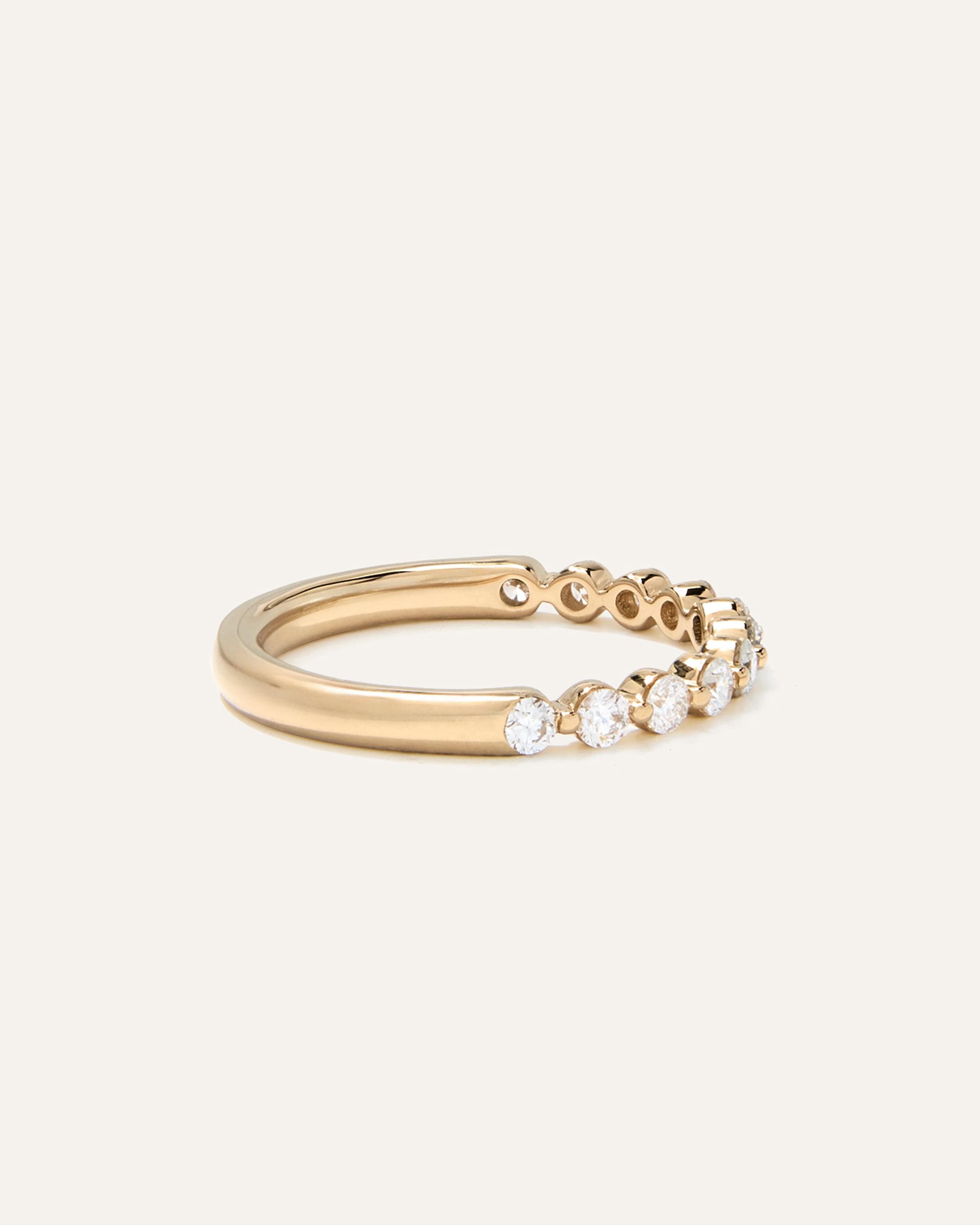 Quince | Women's Lab Grown Diamond Single Shared Prong Halfway Band Rings Product Image