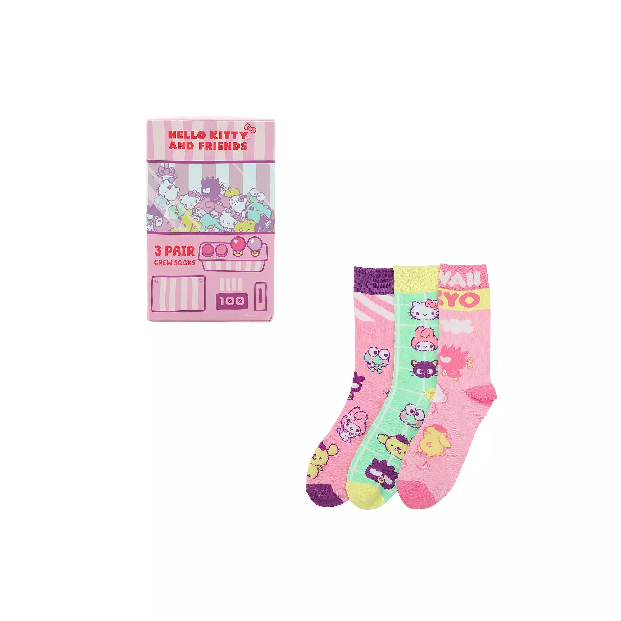 Women's Hello Kitty Crew Socks 3-Pack,  Product Image