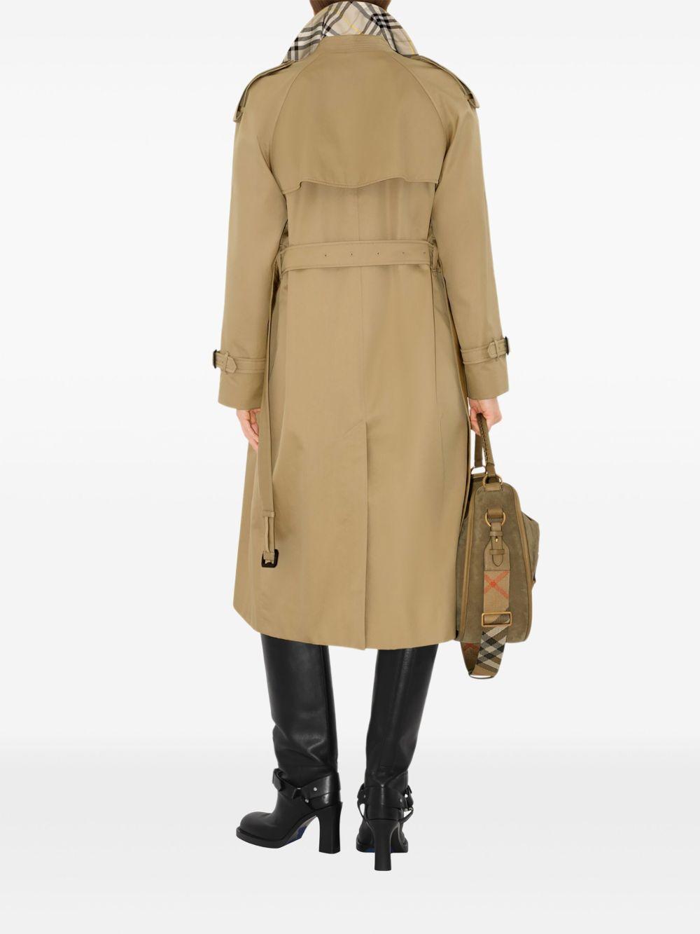 raglan-sleeve belted trench coat Product Image