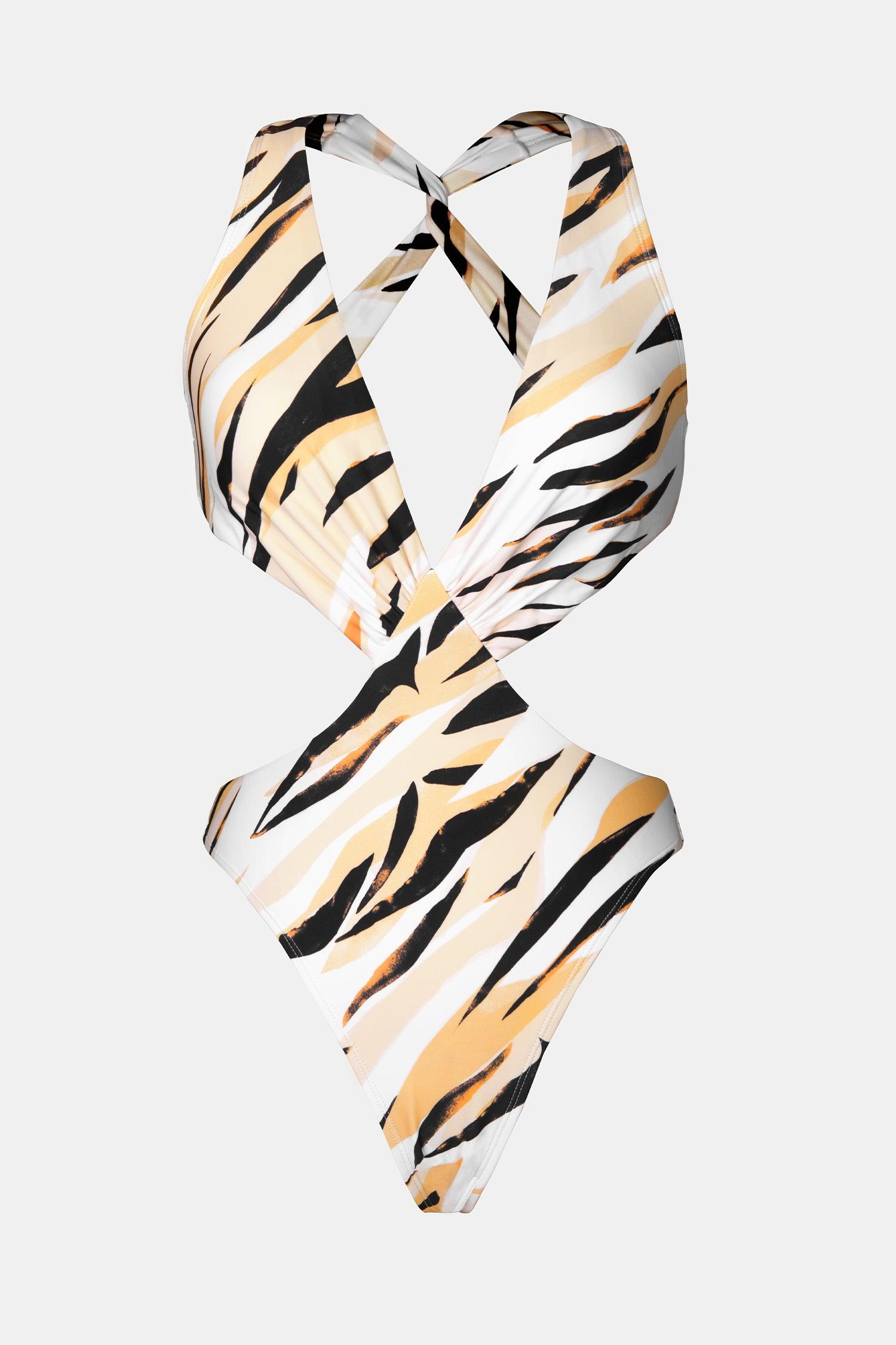 X STASSIE Wild Weekend Plunge Backless Monokini Swimsuit Product Image