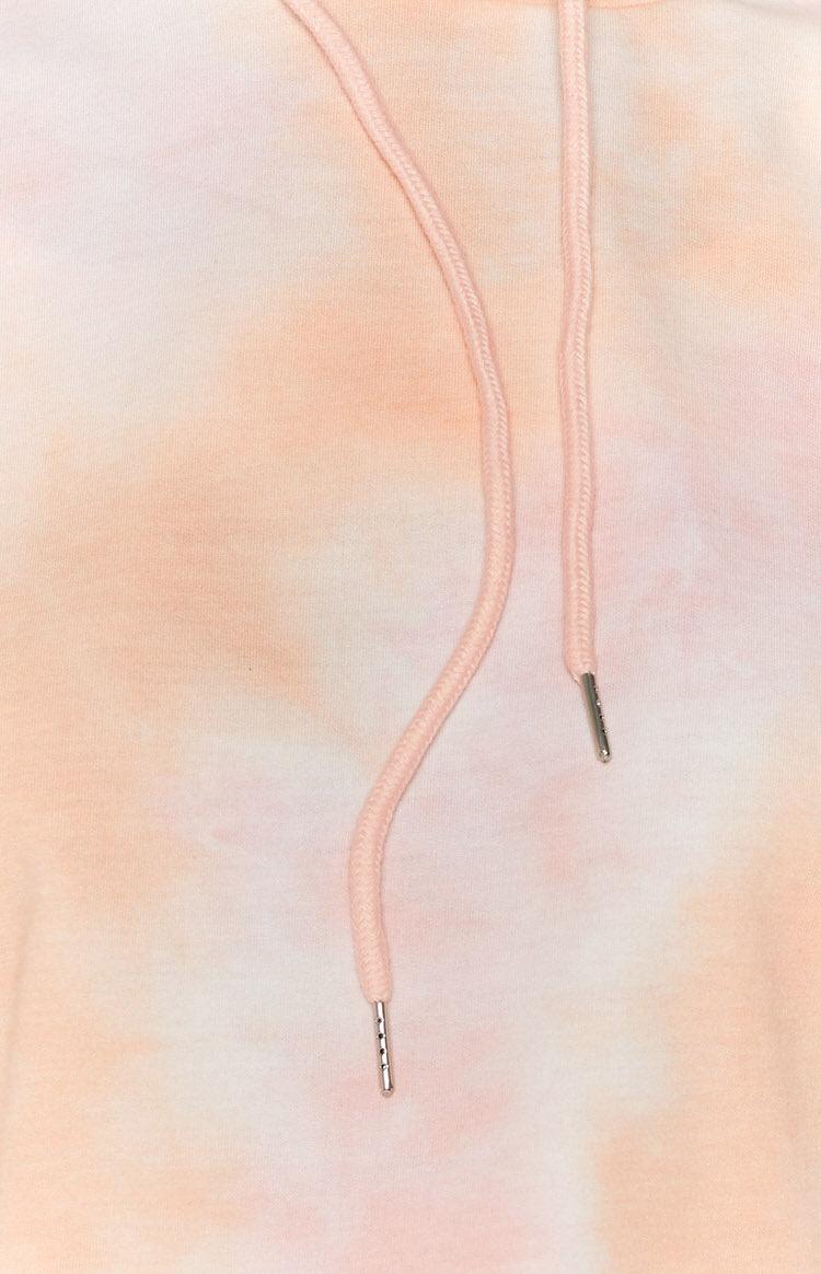 No Halo Raw Hoodie Pink Tie Dye Product Image